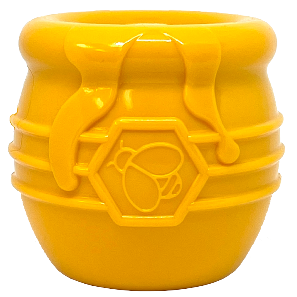 SodaPup Honey Pot Durable PUP-X Treat Dispenser & Enrichment Toy - Yellow New-Dog Toys-SodaPup-