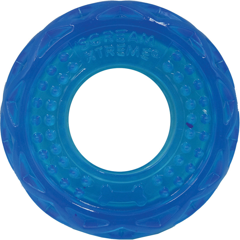 Scream Xtreme Treat Tyre Dog Toy - Loud Blue-Dog Toys-Scream-
