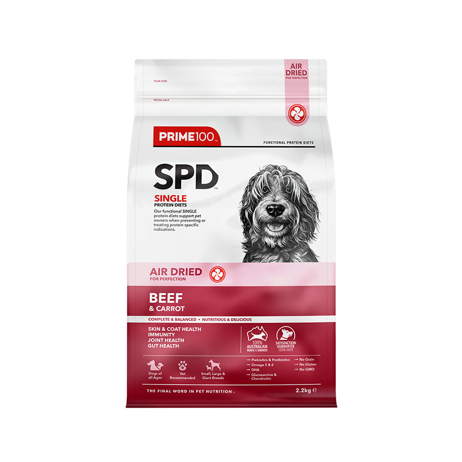 Prime100 NEW SPD™ Air Dried Beef & Carrot Dog Food