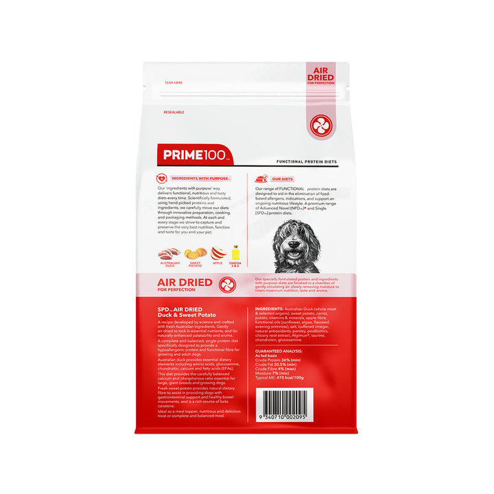 Prime100 SPD Air Dried Duck & Sweet Potato-Dog Food-Prime100-