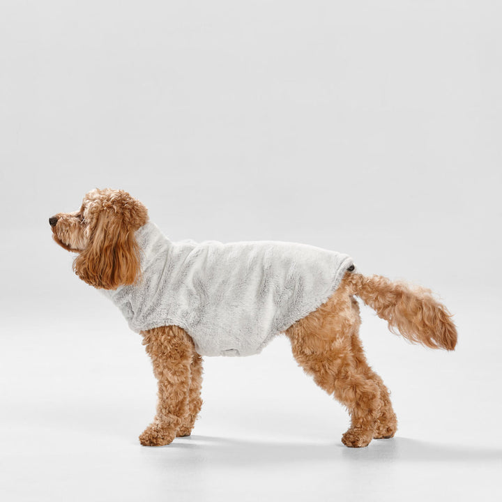 Snooza Wear Faux Fur Coat in Arctic Wolf-Dog Clothing-Snooza-
