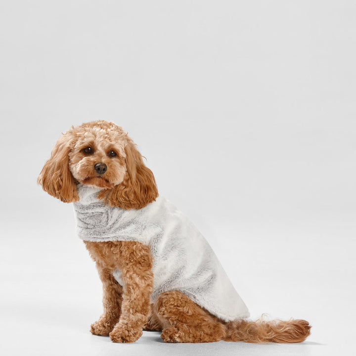 Snooza Wear Faux Fur Coat in Arctic Wolf-Dog Clothing-Snooza-
