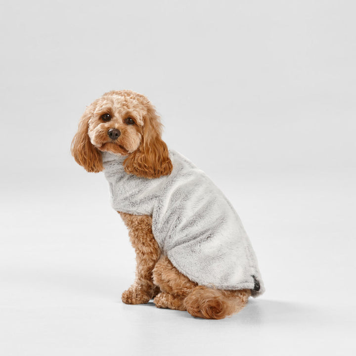 Snooza Wear Faux Fur Coat in Arctic Wolf-Dog Clothing-Snooza-