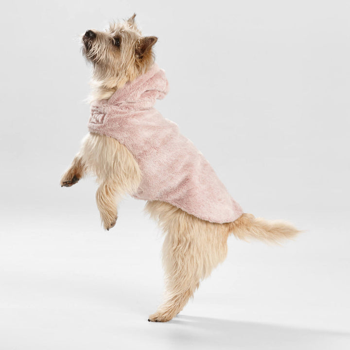 Snooza Wear Pink Faux Fur Dog Coat with Hood-Dog Clothing-Snooza-