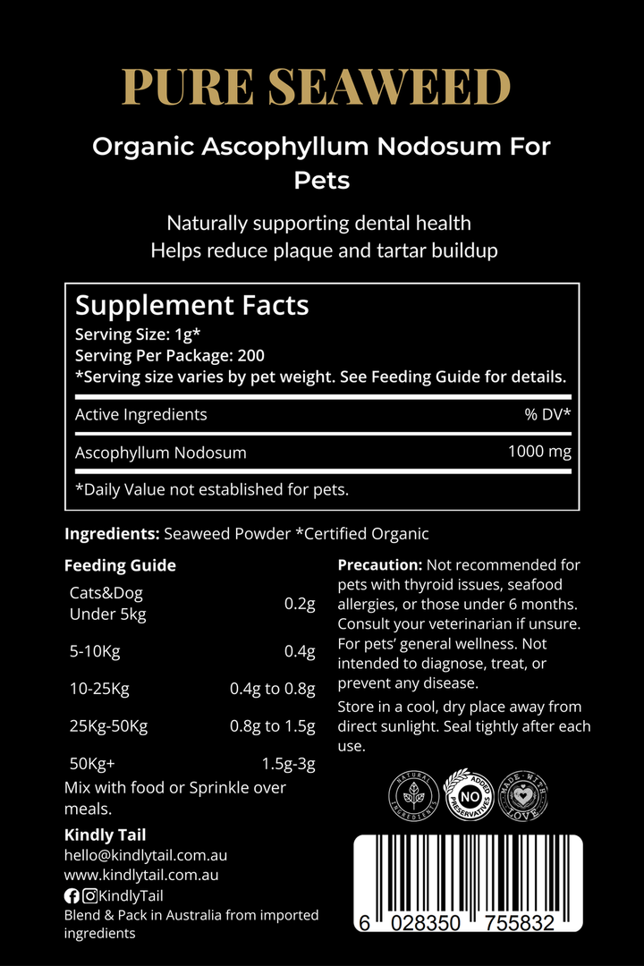 Kindly Tail Pure Organic Seaweed Dental Health Care for Dog and Cat 200g
