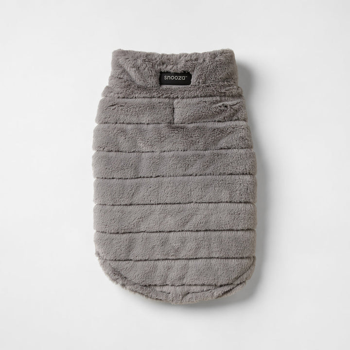 Snooza Wear Faux Fur Puffer Jacket Cloud Grey-Dog Clothing-Snooza-