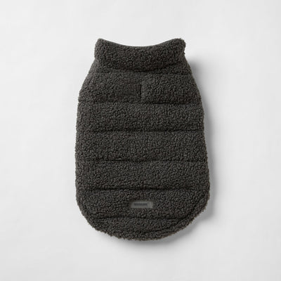 Snooza Wear Boucle Teddy Puffer Jacket Perfect For Cool Weather -- Charcoal