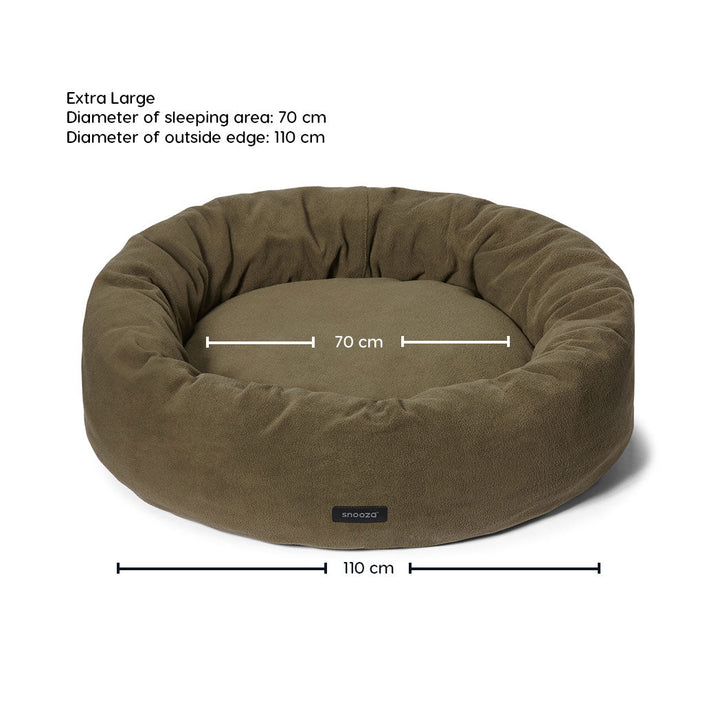 Snooza Self-Warming Polar Fleece Cuddler in Olive-Dog Bed-Snooza-