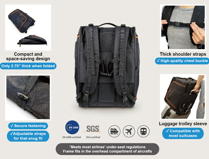 Ibiyaya JetPaw 3-in-One Pet Stroller with Removable Airline-Approved Carrier Up to 7kg-Dog Strollers-Ibiyaya-
