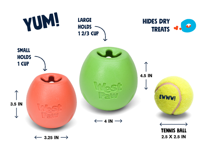 West Paw Rumbl Small Dog Toy - Jungle Green-Treat Dispensing-West Paw-