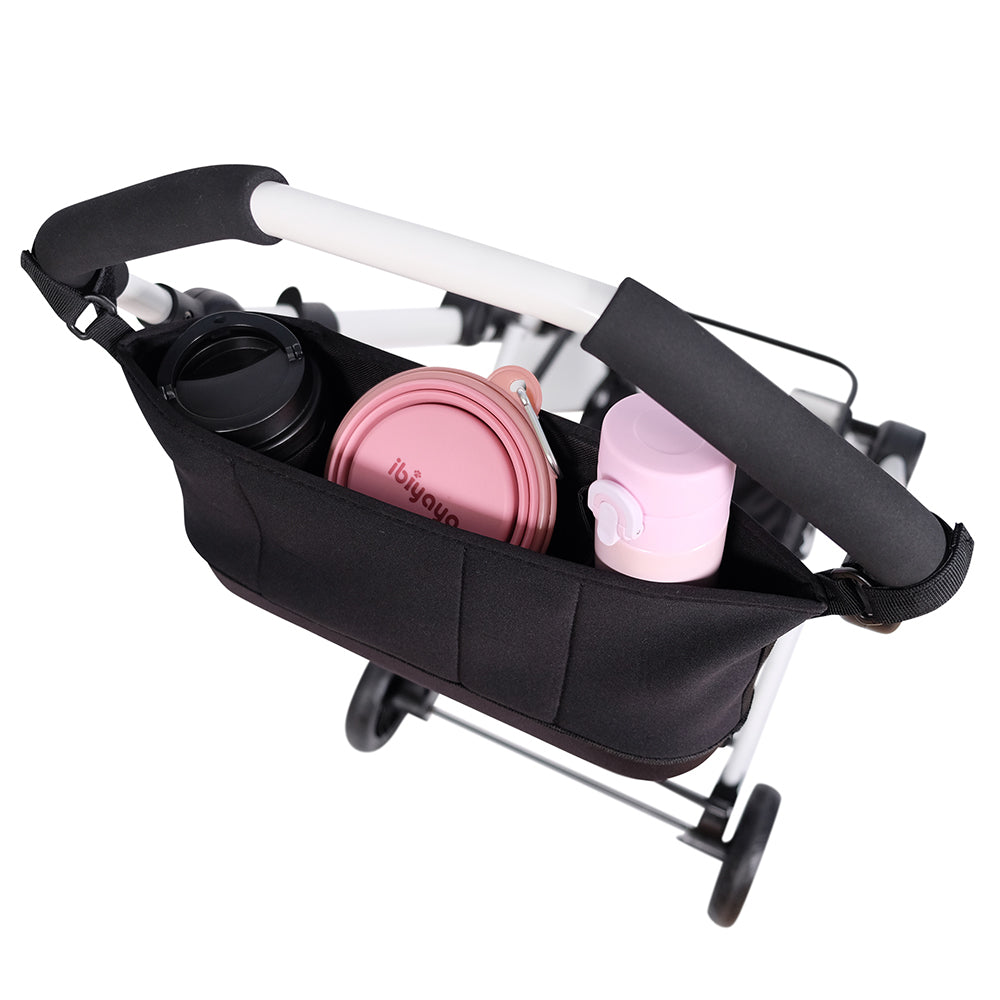 IBIYAYA Pet Pram Organiser Stroller Pouch - Black-Dog Strollers-Ibiyaya-