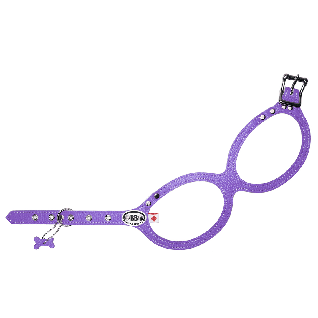 Buddy Belts (BB) Leather Harness – Luxury – Ultraviolet-Limited Edition-Pet Collars & Harnesses-Buddy Belts-