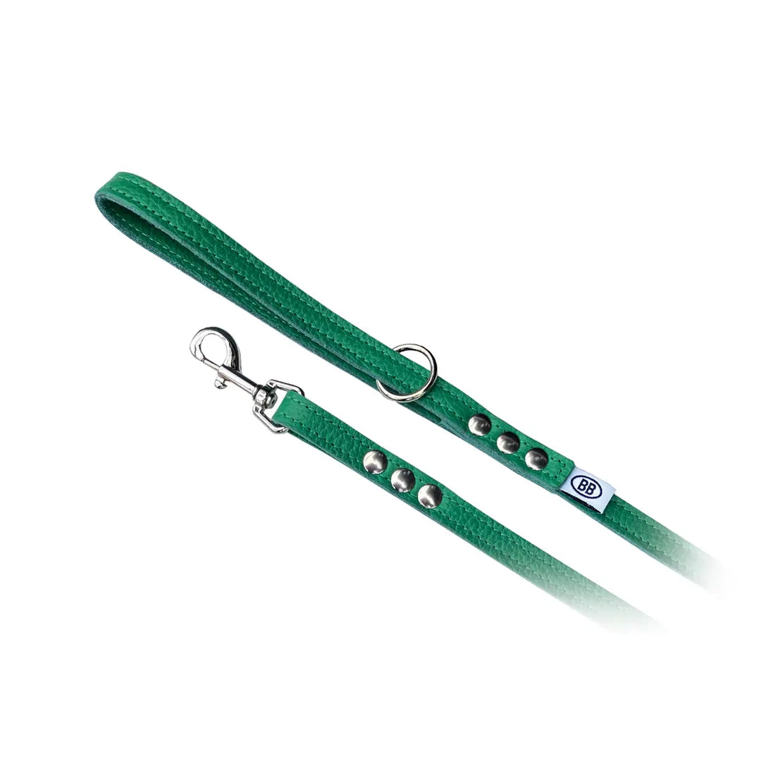 Buddy Belts (BB) All Leather Leashes – Luxury – Emerald Green-Dog Leashes-Buddy Belts-