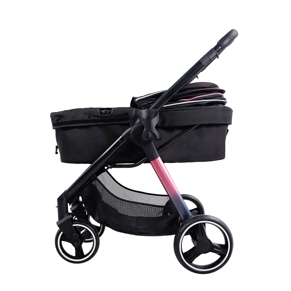 Ibiyaya Retro Luxe Folding Pet Stroller for Pets up to 30kg - Prism Black-Dog Strollers-Ibiyaya-