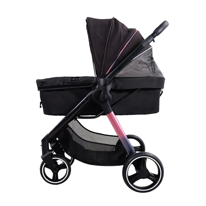 Ibiyaya Retro Luxe Folding Pet Stroller for Pets up to 30kg - Prism Black-Dog Strollers-Ibiyaya-