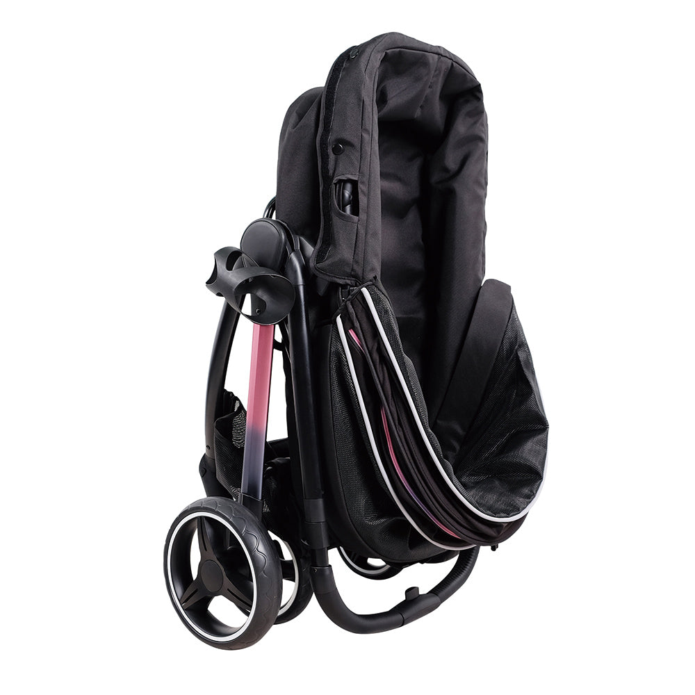 Ibiyaya Retro Luxe Folding Pet Stroller for Pets up to 30kg - Prism Black-Dog Strollers-Ibiyaya-