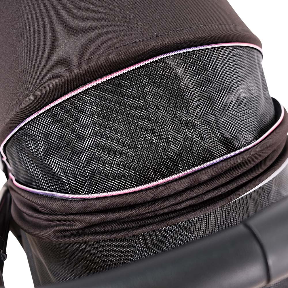 Ibiyaya Retro Luxe Folding Pet Stroller for Pets up to 30kg - Prism Black-Dog Strollers-Ibiyaya-