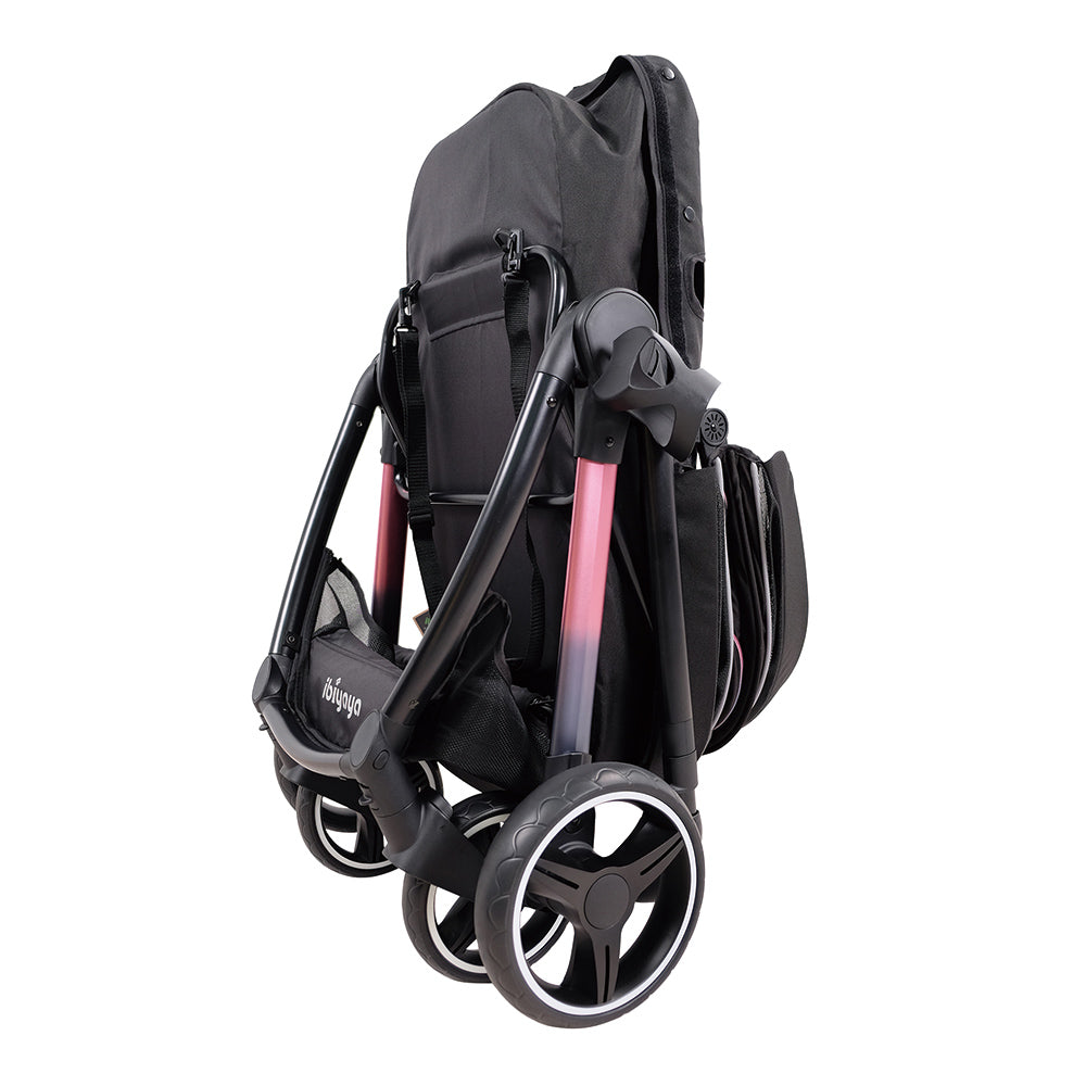 Ibiyaya Retro Luxe Folding Pet Stroller for Pets up to 30kg - Prism Black-Dog Strollers-Ibiyaya-