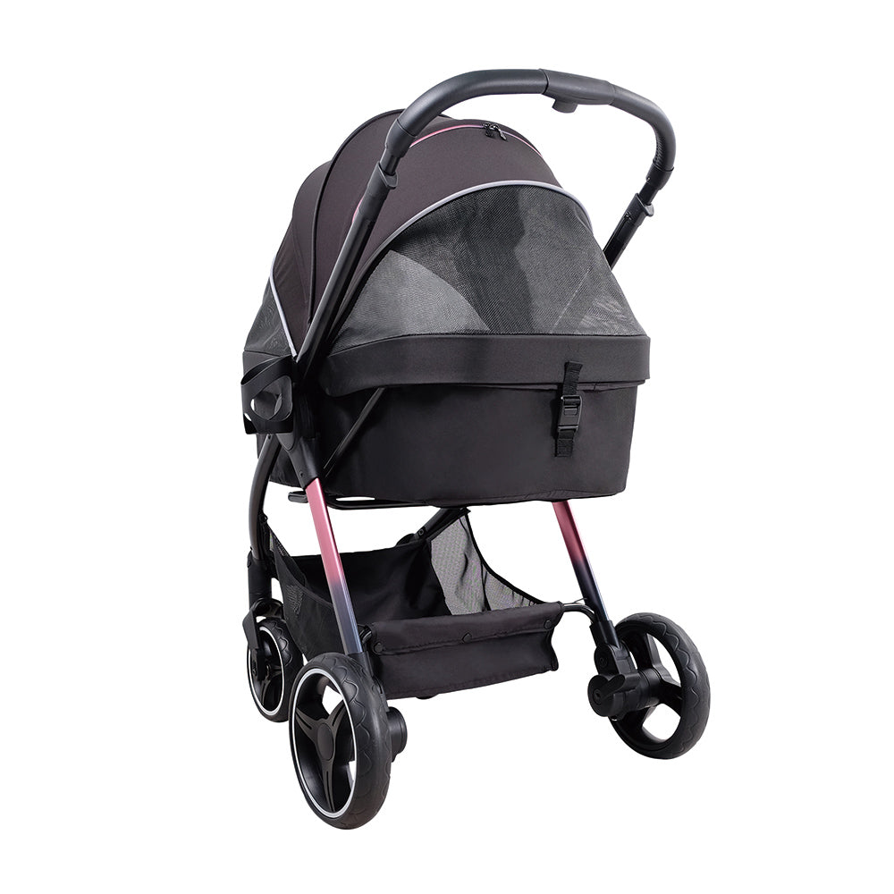 Ibiyaya Retro Luxe Folding Pet Stroller for Pets up to 30kg - Prism Black-Dog Strollers-Ibiyaya-