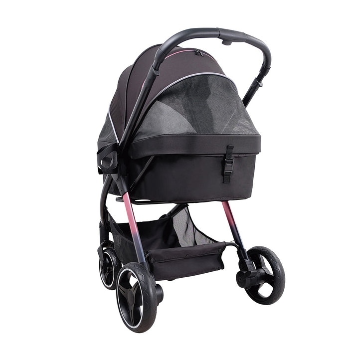 Ibiyaya Retro Luxe Folding Pet Stroller for Pets up to 30kg - Prism Black-Dog Strollers-Ibiyaya-