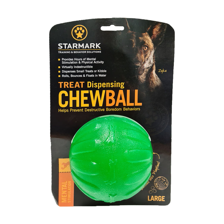 Starmark Treat Dispensing Chew Ball Dog Toy