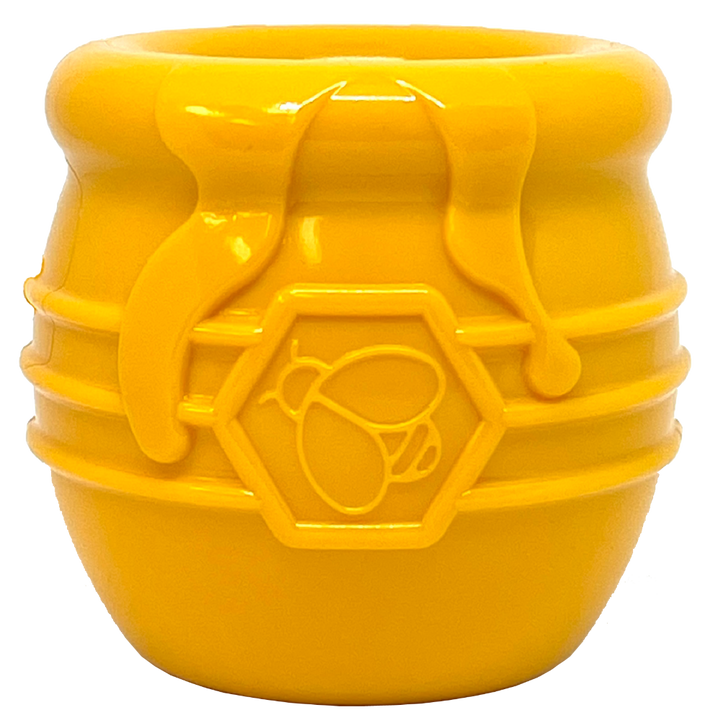 SodaPup Honey Pot Durable PUP-X Treat Dispenser & Enrichment Toy -- Yellow New