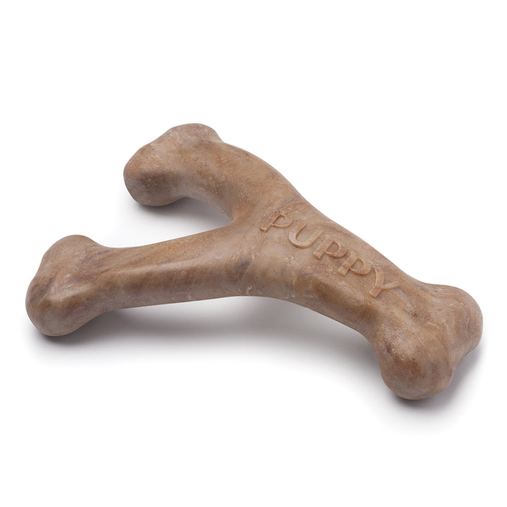 Benebone Bacon Puppy Wishbone Dental Chew Dog Toy