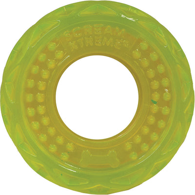 Scream Xtreme Treat Tyre Dog Toy - Loud Green