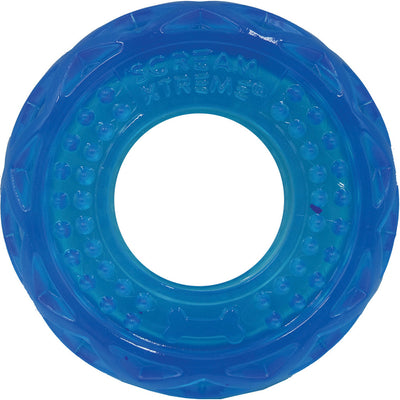 Scream Xtreme Treat Tyre Dog Toy - Loud Blue