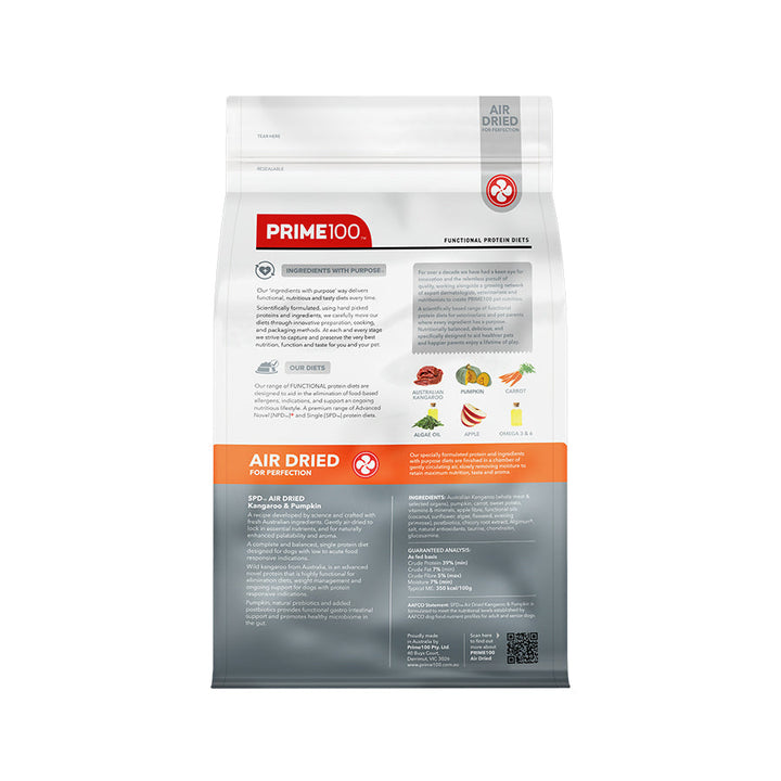 Prime100 SPD Air Dried Kangaroo & Pumpkin Dog Food