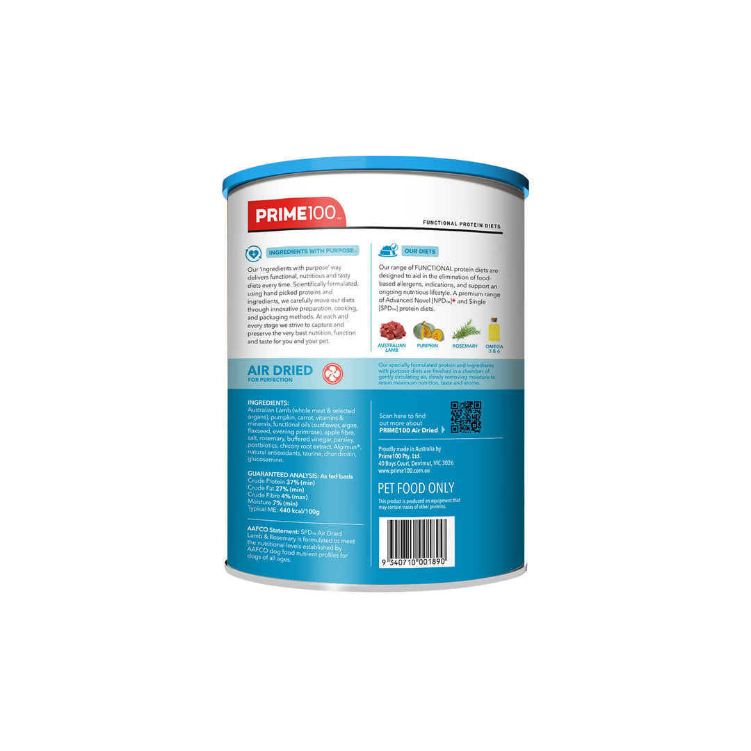 Prime100 SPD Air Dried Lamb & Rosemary Dog Food