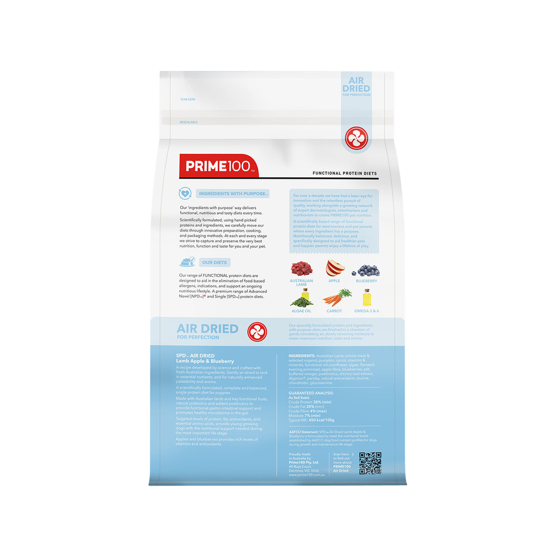 Prime100 SPD Air Dried Puppy Lamb, Apple & Blueberry Dog Food