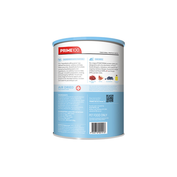 Prime100 SPD Air Dried Puppy Lamb, Apple & Blueberry Dog Food