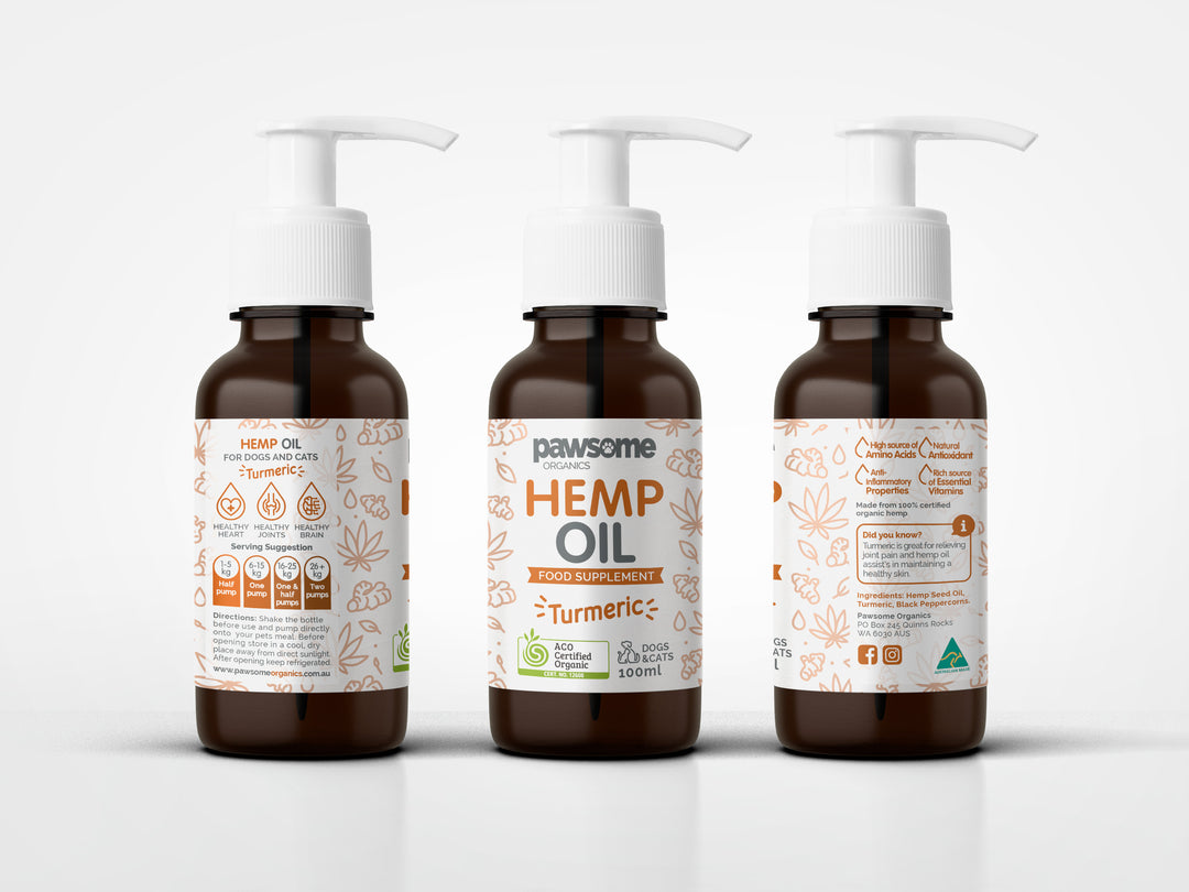 Pawsome Organics Hemp Oil and Turmeric For Pets