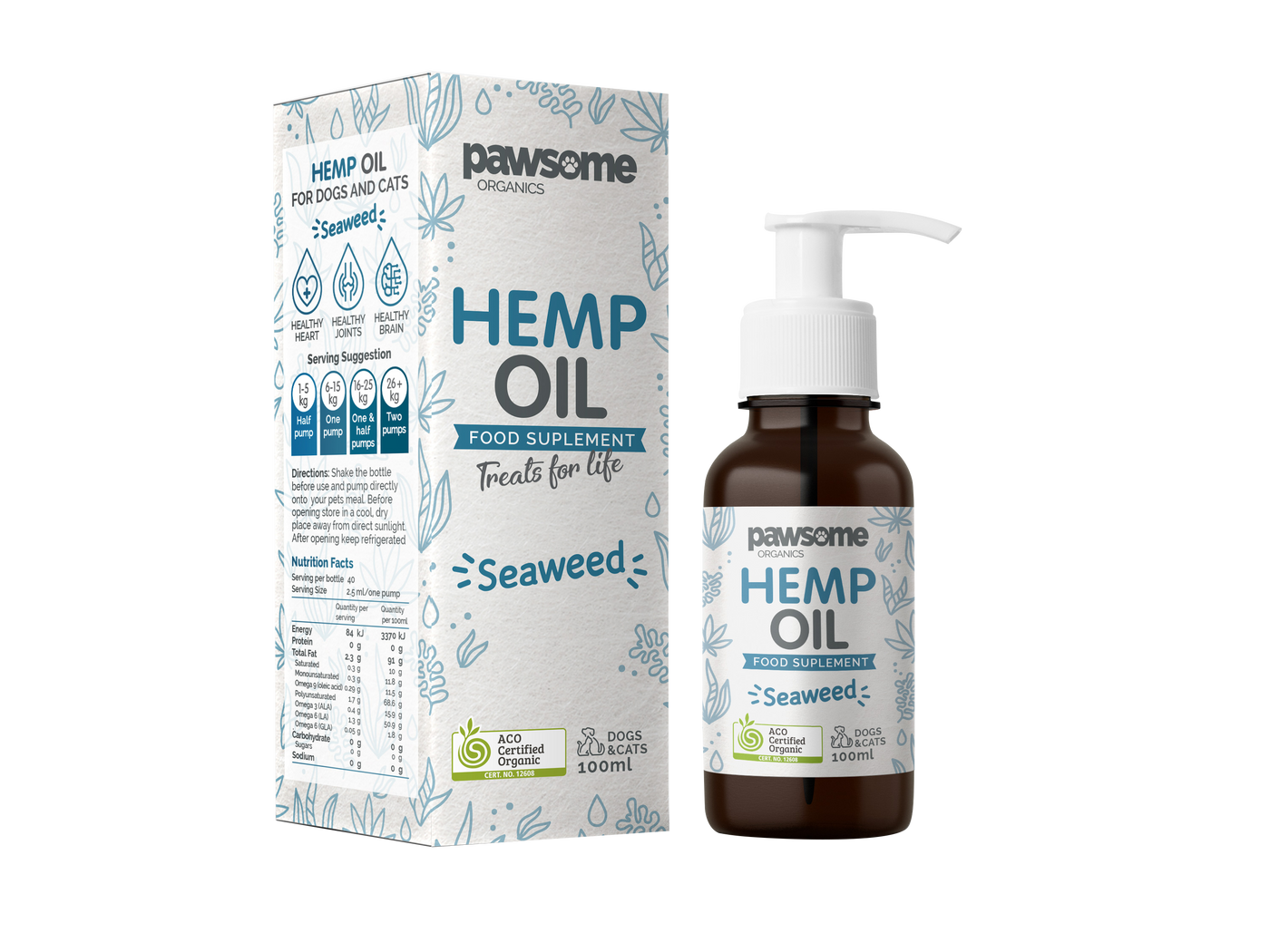 Pawsome Organics Hemp Oil and Seaweed For Pets