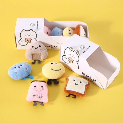 Cat Joy Japan Food Lover Plush Cat Toy with Catnip and Bell 5pcs