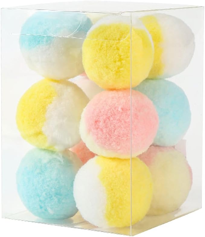 Cat Joy Colorful Pom Pom Soft Balls 4.5cm Cat Toy Ball 12Pc