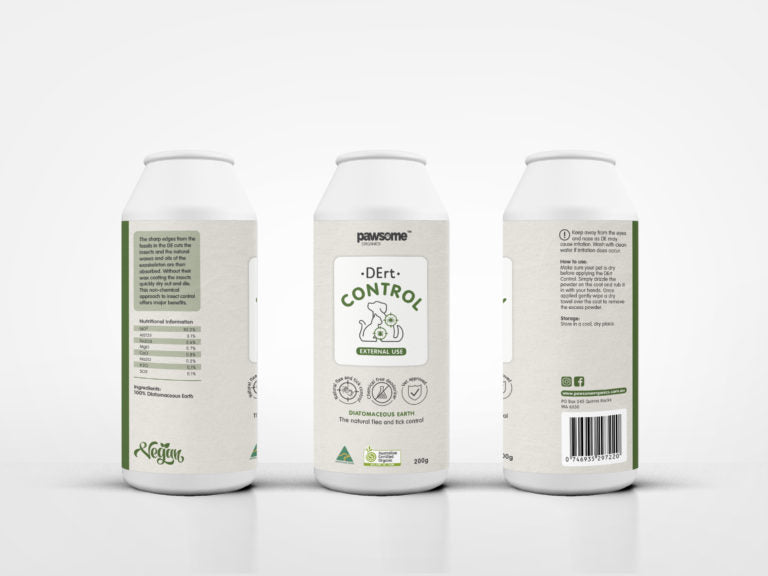 Pawsome Organics DErt Control Diatomaceous Earth For Pet 200g