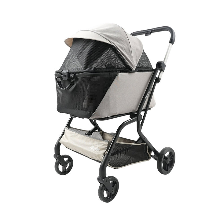 Ibiyaya InstaCollapse Detachable Dog Stroller – Taupe Up to 25Kg