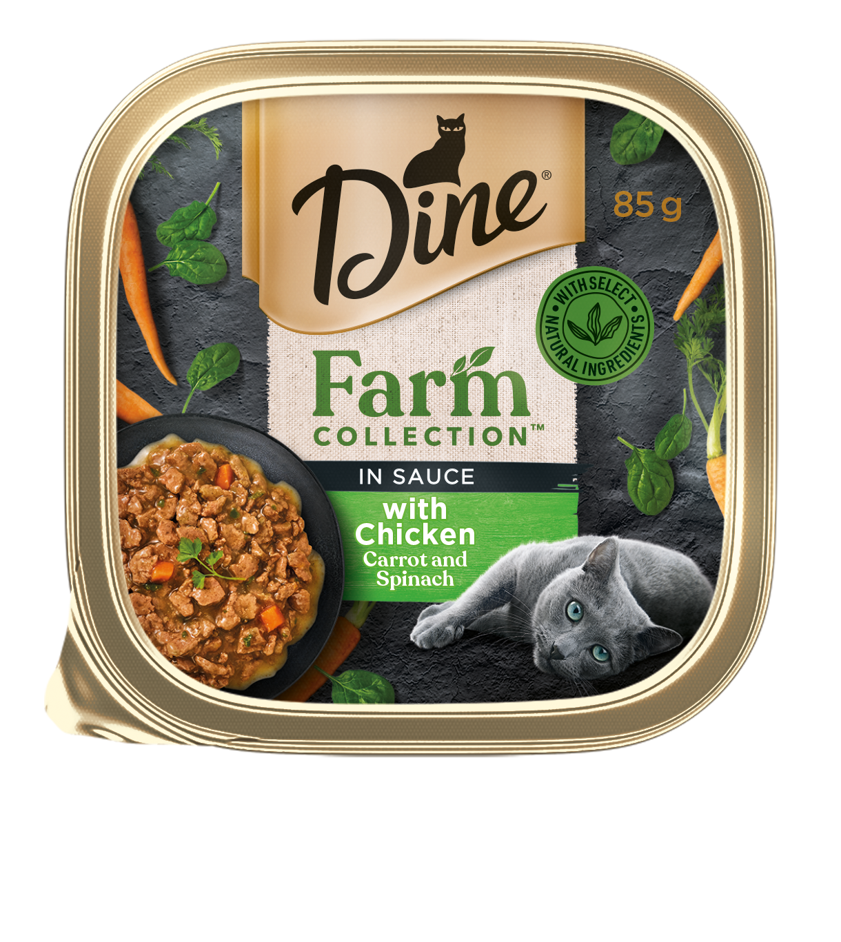 Dine Farm Collection In Sauce With Chicken Carrot And Spinach Cat Food