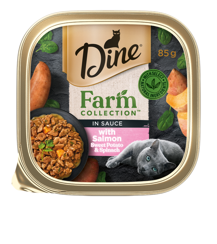 Dine Farm Collection In Sauce With Salmon Sweet Potato And Spinach Cat Food