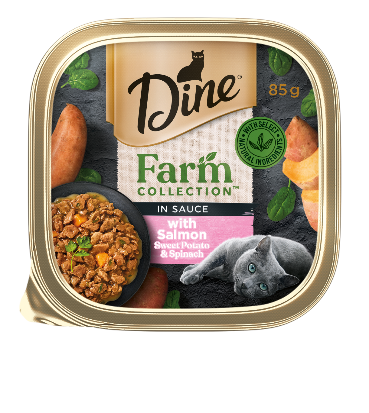 Dine Farm Collection In Sauce With Salmon Sweet Potato And Spinach Cat Food