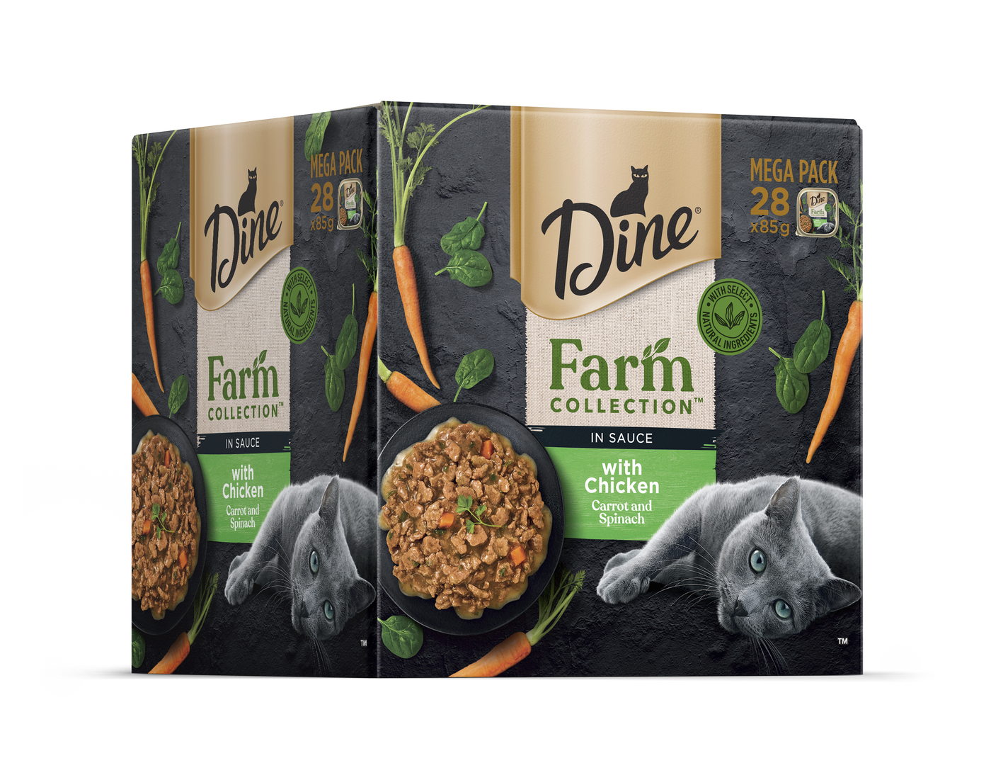 Dine Farm Collection In Sauce With Chicken Carrot And Spinach Cat Food