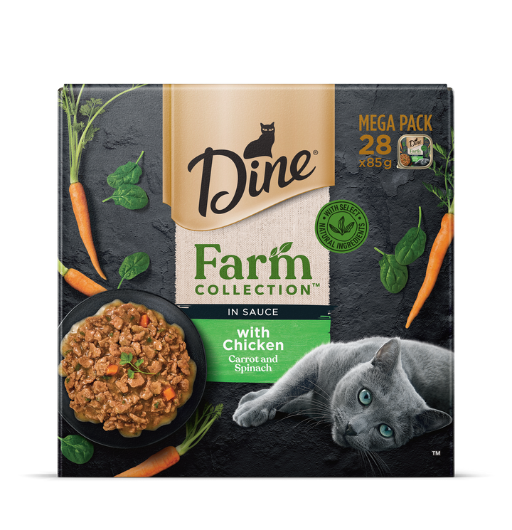 Dine Farm Collection In Sauce With Chicken Carrot And Spinach Cat Food