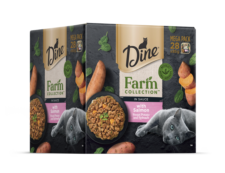 Dine Farm Collection In Sauce With Salmon Sweet Potato And Spinach Cat Food