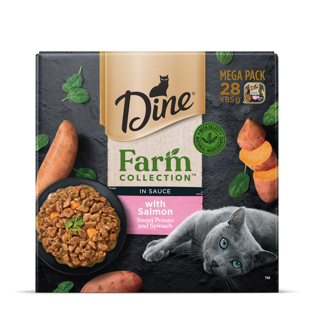 Dine Farm Collection In Sauce With Salmon Sweet Potato And Spinach Cat Food