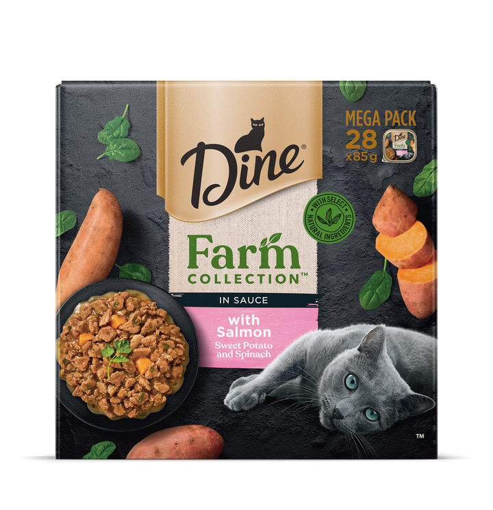 Dine Farm Collection In Sauce With Salmon Sweet Potato And Spinach Cat Food