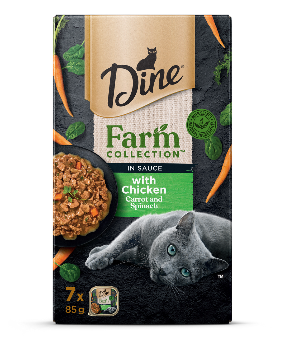 Dine Farm Collection In Sauce With Chicken Carrot And Spinach Cat Food