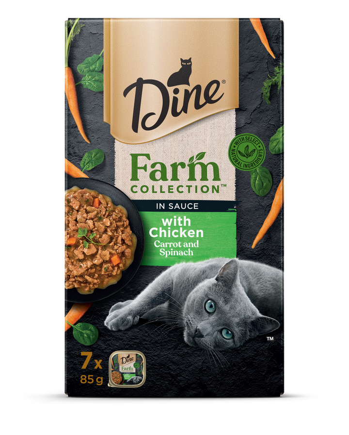Dine Farm Collection In Sauce With Chicken Carrot And Spinach Cat Food