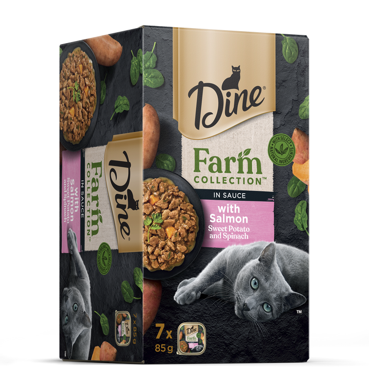 Dine Farm Collection In Sauce With Salmon Sweet Potato And Spinach Cat Food